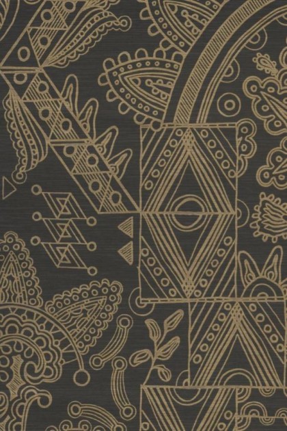 Arte 30811 Embleme Joie Black Gold - tapeta geometryczna z metalicznymi elementami