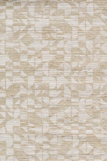 Arte 31730 Marquesa Cyperus Shell White - tapeta w geometryczne wzory z tkanej trawy