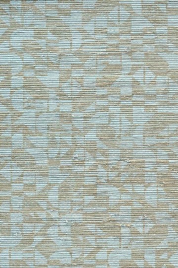 Arte 31733 Marquesa Cyperus Blue Silver - tapeta w geometryczne wzory z tkanej trawy
