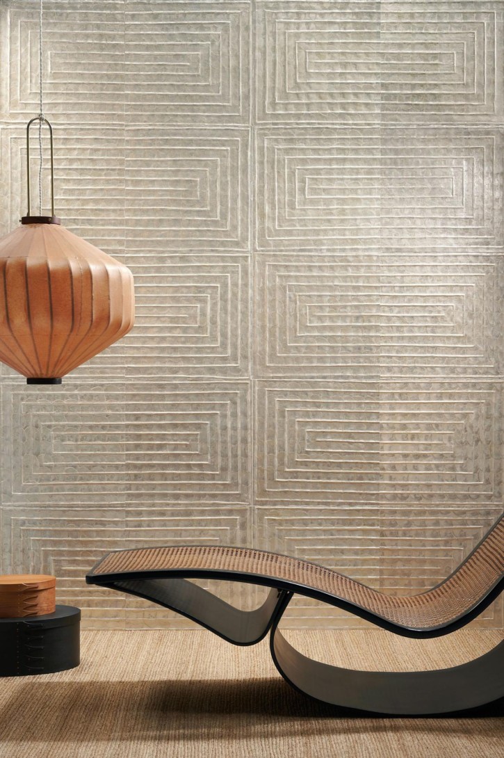 Arte 70330 Luster Cornice Pearl - okleina z muszli capiz w geometryczny wzór
