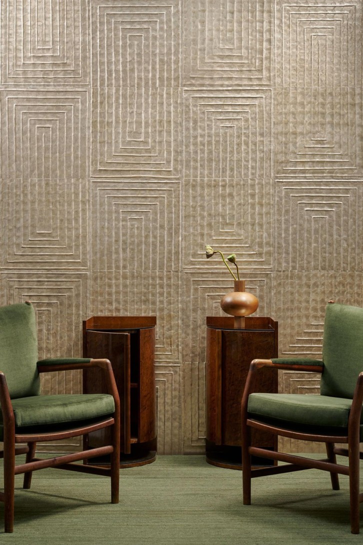 Arte 70330 Luster Cornice Pearl - okleina z muszli capiz w geometryczny wzór
