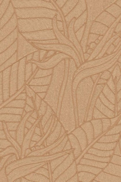 Arte 60745 Tali Strelitzia Camel - tapeta w subtelne liście kwiatu strelicji