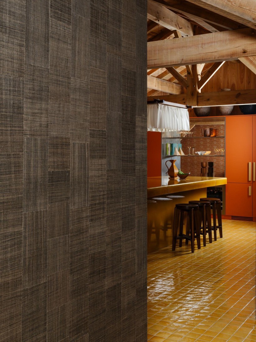 Arte 15727 Icarus Telaio Palma - tapeta o blokowym wzorze z tkanej rafii