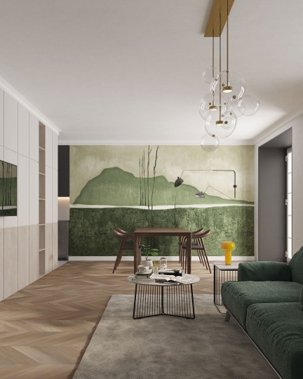 Inkiostro Bianco INKLINI2502 Monochrome Namaste – mural abstrakcyjny pejzaż