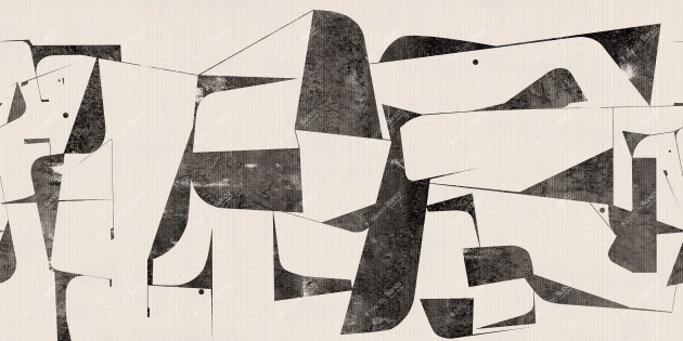 Inkiostro Bianco INKLNLT2501 Monochrome Strokes – mural geometryczny kolaż
