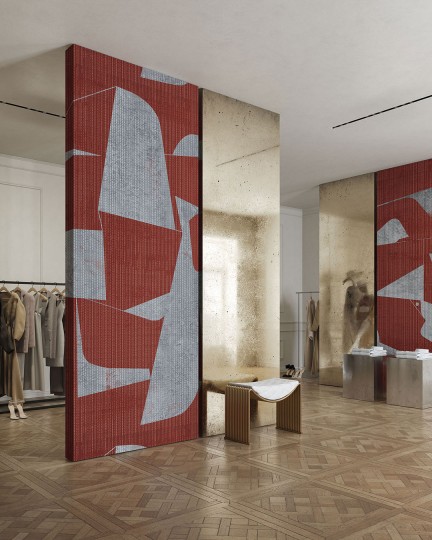 Inkiostro Bianco INKLNLT2501 Monochrome Strokes – mural geometryczny kolaż