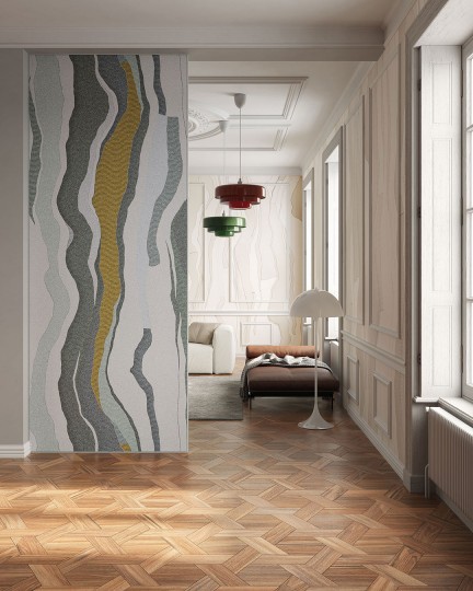 Inkiostro Bianco INKKPSI2501 Monochrome Xilum – mural w falujące linie