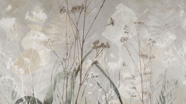 Inkiostro Bianco INKEIOO2501 Monochrome Lieve – mural roślinny