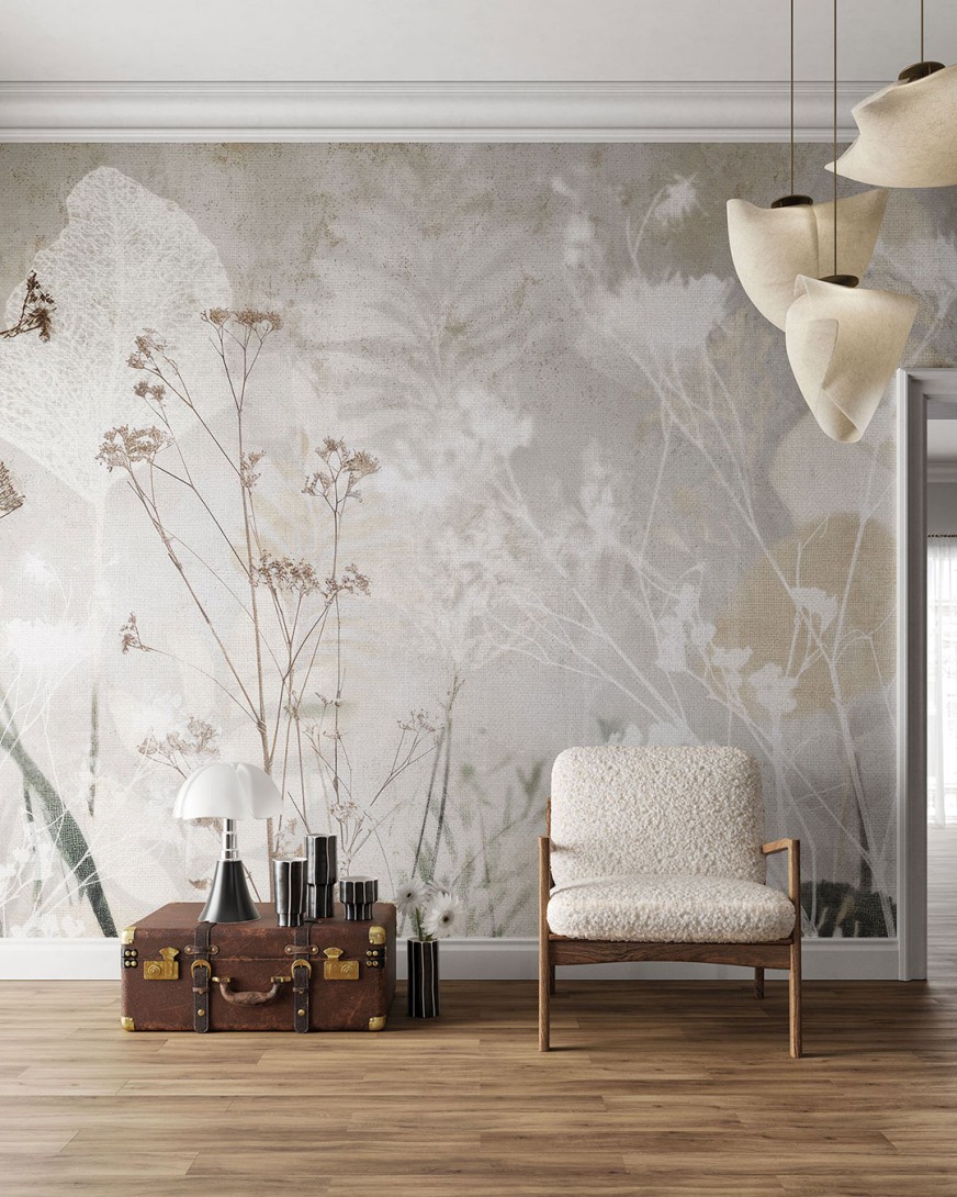 Inkiostro Bianco INKEIOO2501 Monochrome Lieve – mural roślinny