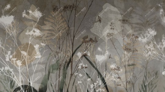 Inkiostro Bianco INKEIOO2502 Monochrome Lieve – mural roślinny