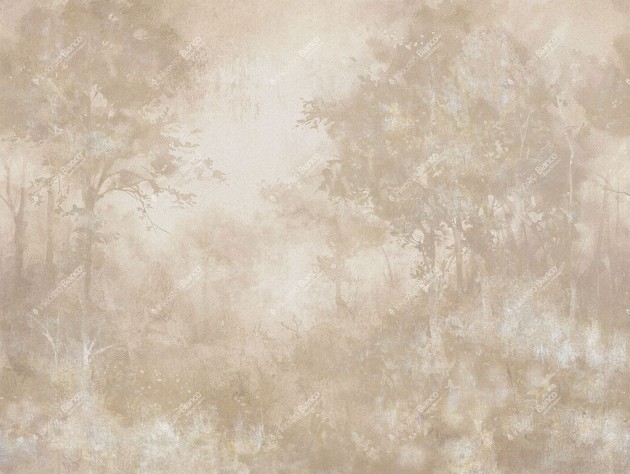 Inkiostro Bianco INKIIKH2501 Monochrome Sakami – mural z subtelnym pejzażem lasu