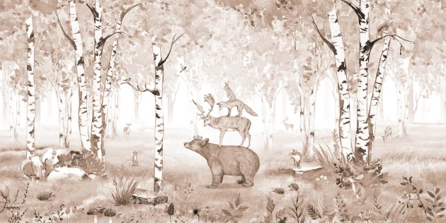 Pastelowelove Bear King Brązowy - mural dziecięcy w niedźwiadki