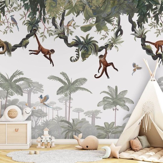 Pastelowelove Cheeky Monkeys - mural dziecięcy w małp