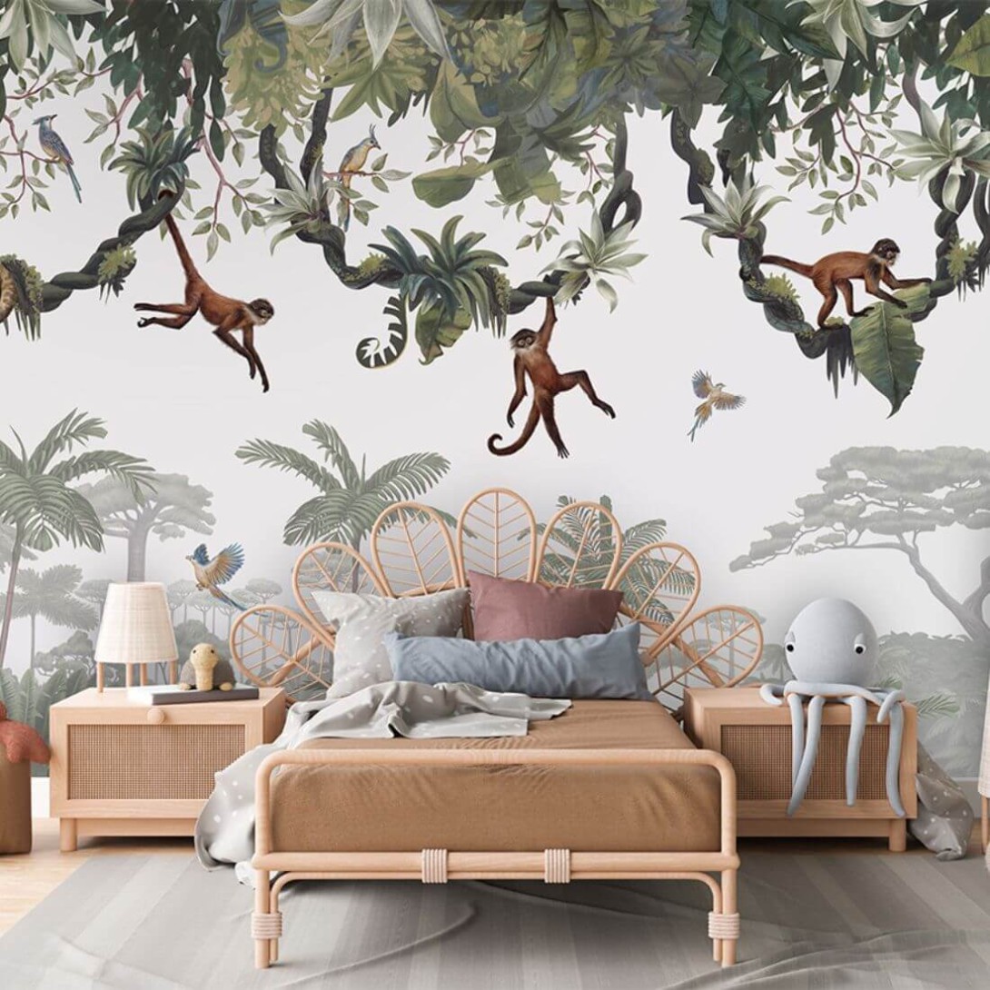 Pastelowelove Cheeky Monkeys - mural dziecięcy w małp