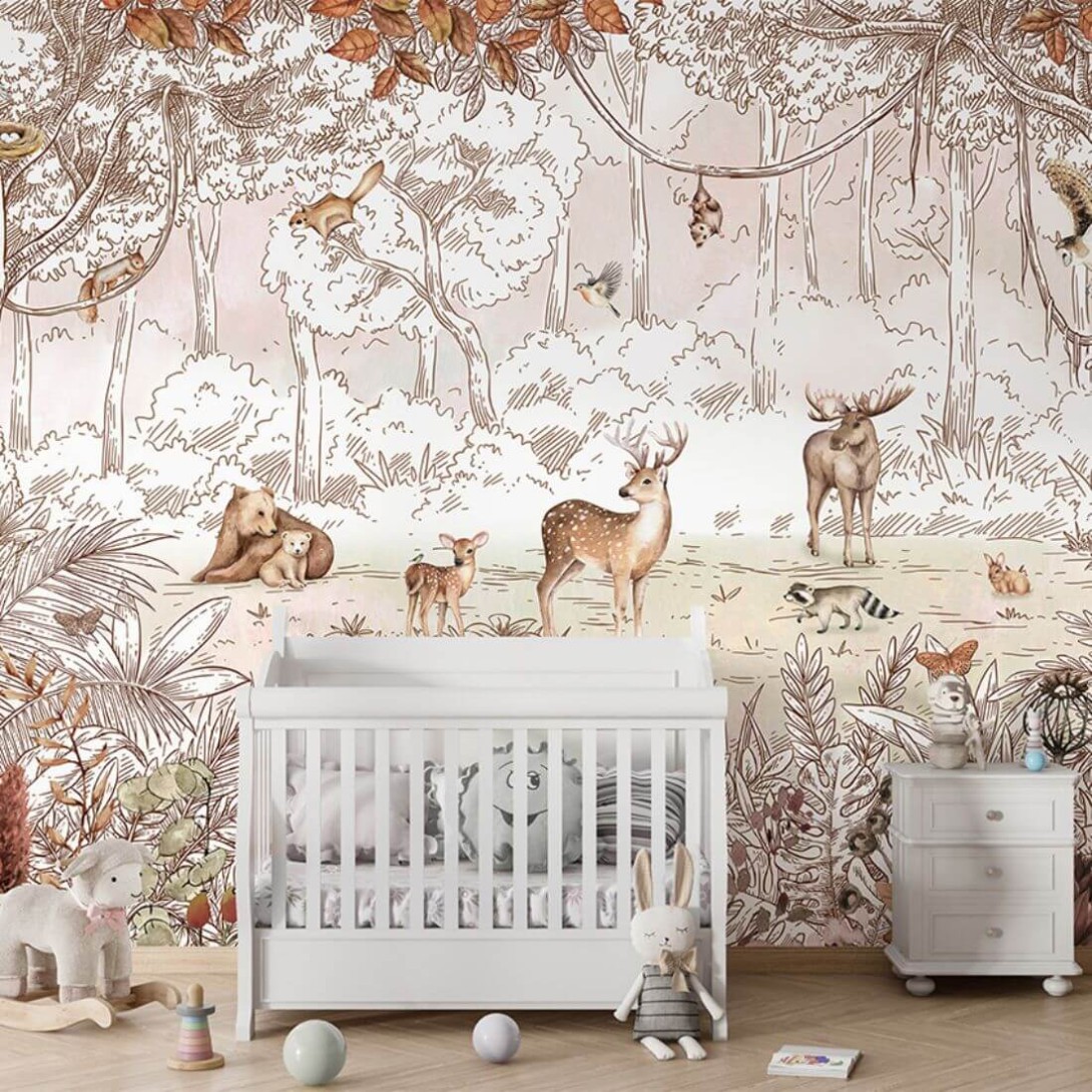 Pastelowelove Forest Friends Autumn - mural dziecięcy w leśne zwierzęta