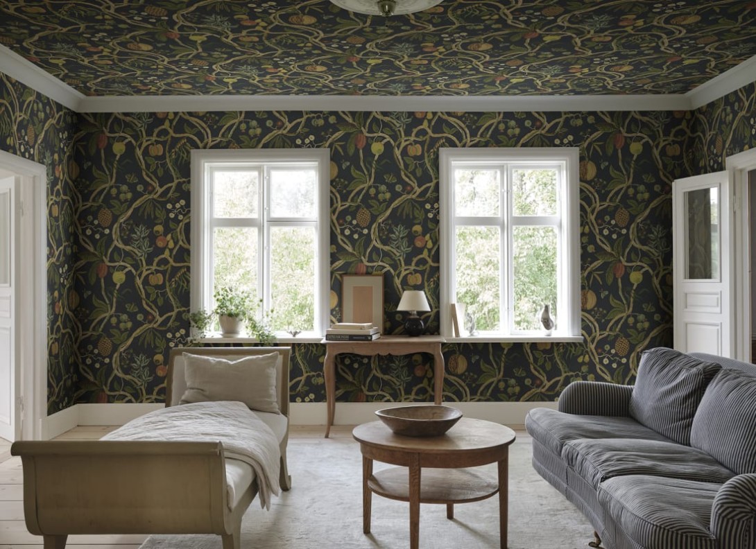 Sandberg S10582 Herbarium Tree Of Life Dark Blue – mural drzewo owocowe