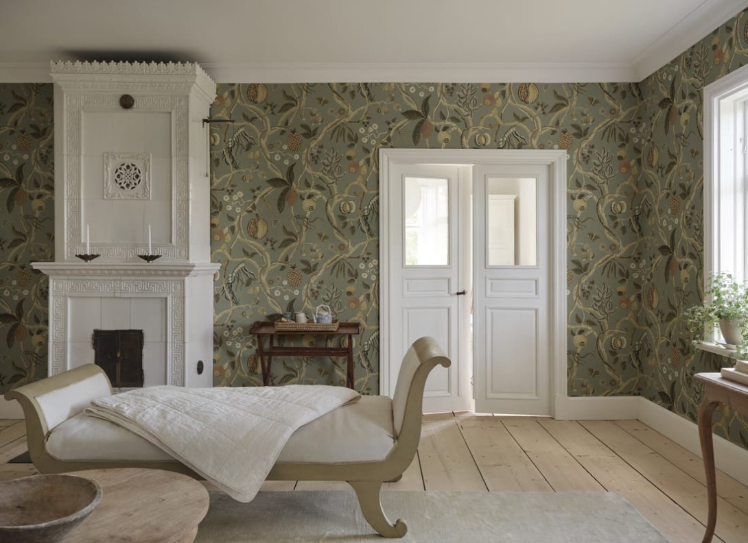 Sandberg S10578 Herbarium Tree Of Life Sage Green – mural drzewo owocowe