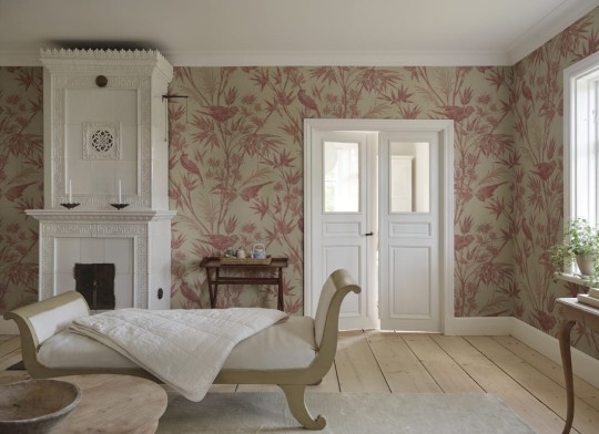 Sandberg S10604 Herbarium Celeste Red – mural z gajem bambusowym