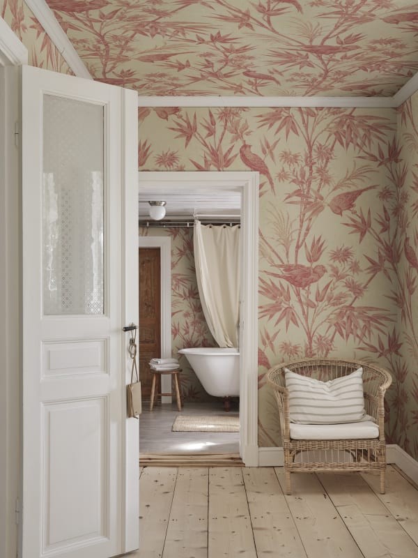 Sandberg S10604 Herbarium Celeste Red – mural z gajem bambusowym