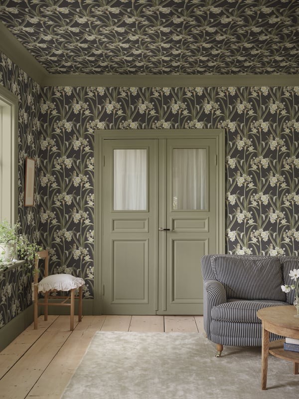 Sandberg S10600 Herbarium Lilian Charcoal – mural w kwiaty