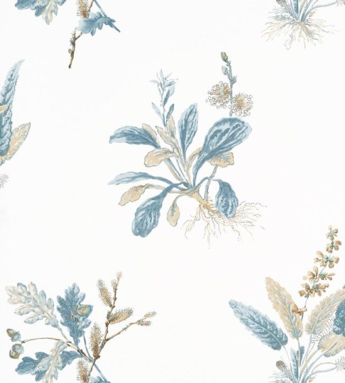 Anna French AT57850 Bristol Woodland Soft Blue - tapeta w akwarelowe rośliny