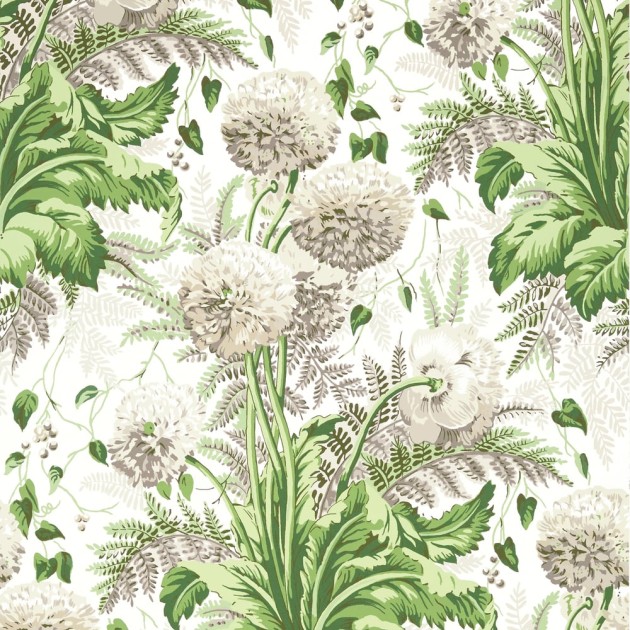 Anna French AT24538 Devon Dahlia Spring on White - tapeta w kwiaty