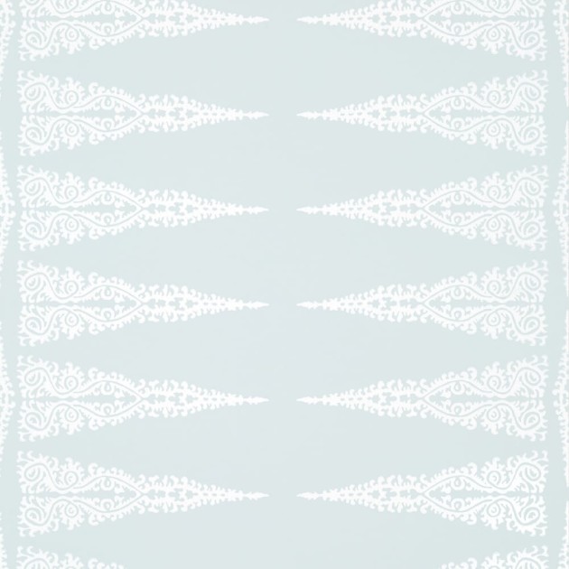 Anna French AT24542 Devon Ellery Stripe White on Soft Blue - tapeta w stylizowane rośliny ułożone w pasy