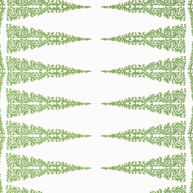 Anna French AT24546 Devon Ellery Stripe Kelly on White - tapeta w stylizowane rośliny ułożone w pasy