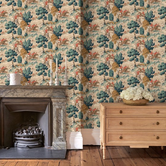 Linwood LW023/003 Tally Ho Biscuit - tapeta w scenę polowania