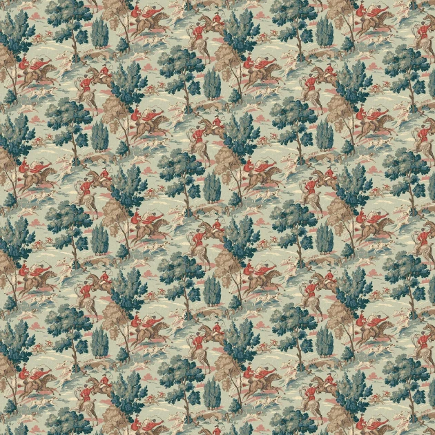 Linwood LW023/005 Tally Ho Aqua - tapeta w scenę polowania