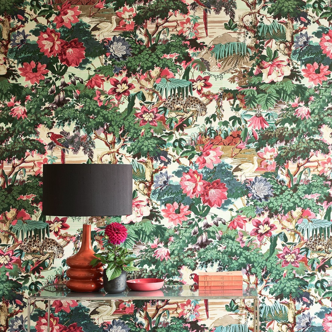 Linwood LW076/001 Jungle Rumble Parrot - tapeta w egzotyczny pejzaż