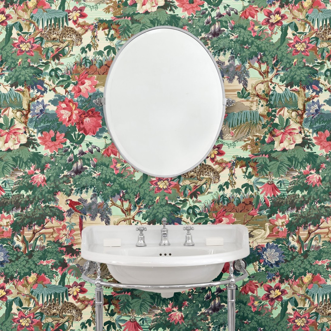 Linwood LW076/001 Jungle Rumble Parrot - tapeta w egzotyczny pejzaż