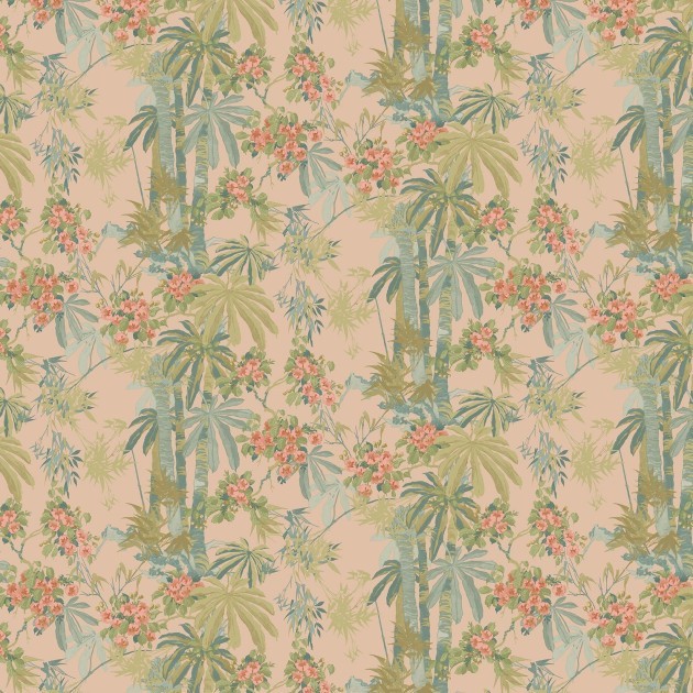 Linwood LW077/001 Bamboo Garden Dusky Pink - tapeta w egzotyczną roślinność