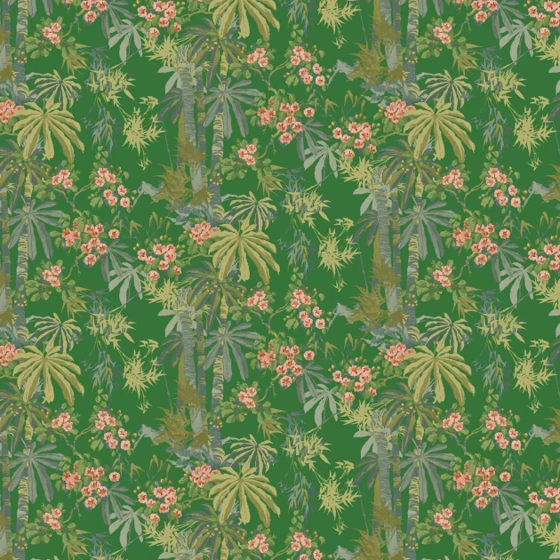 Linwood LW077/004 Bamboo Garden Emerald - tapeta w egzotyczną roślinność