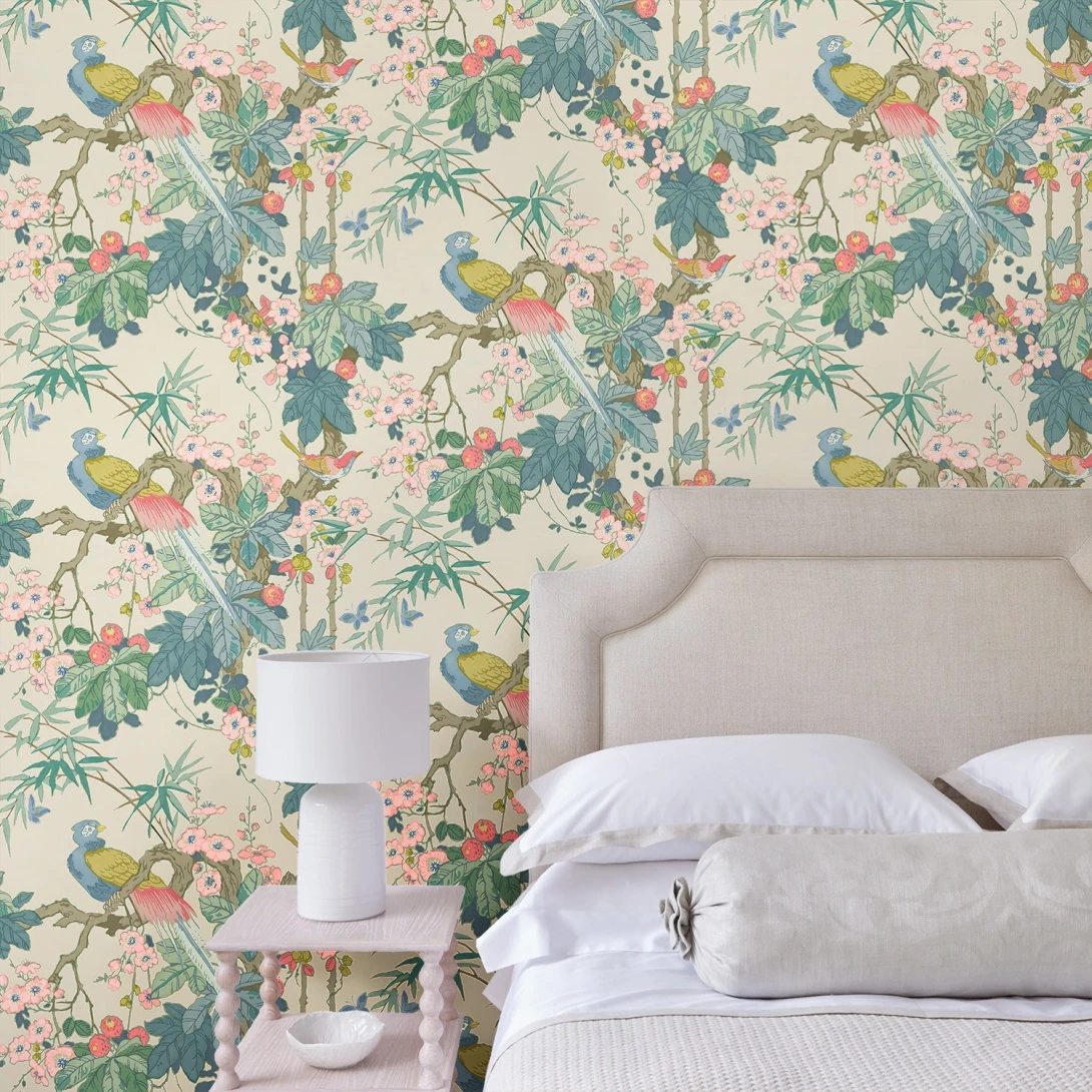 Linwood LW084/001 Miji Blossom - tapeta w ptaki i rośliny