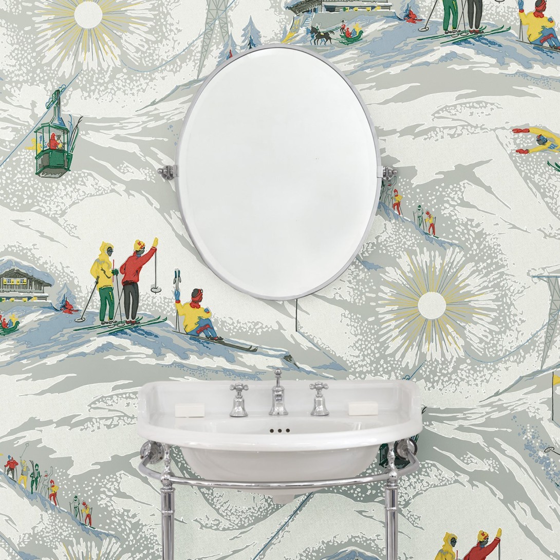 Linwood LW091/001 Off Piste Alpine - tapeta w góry i narciarzy