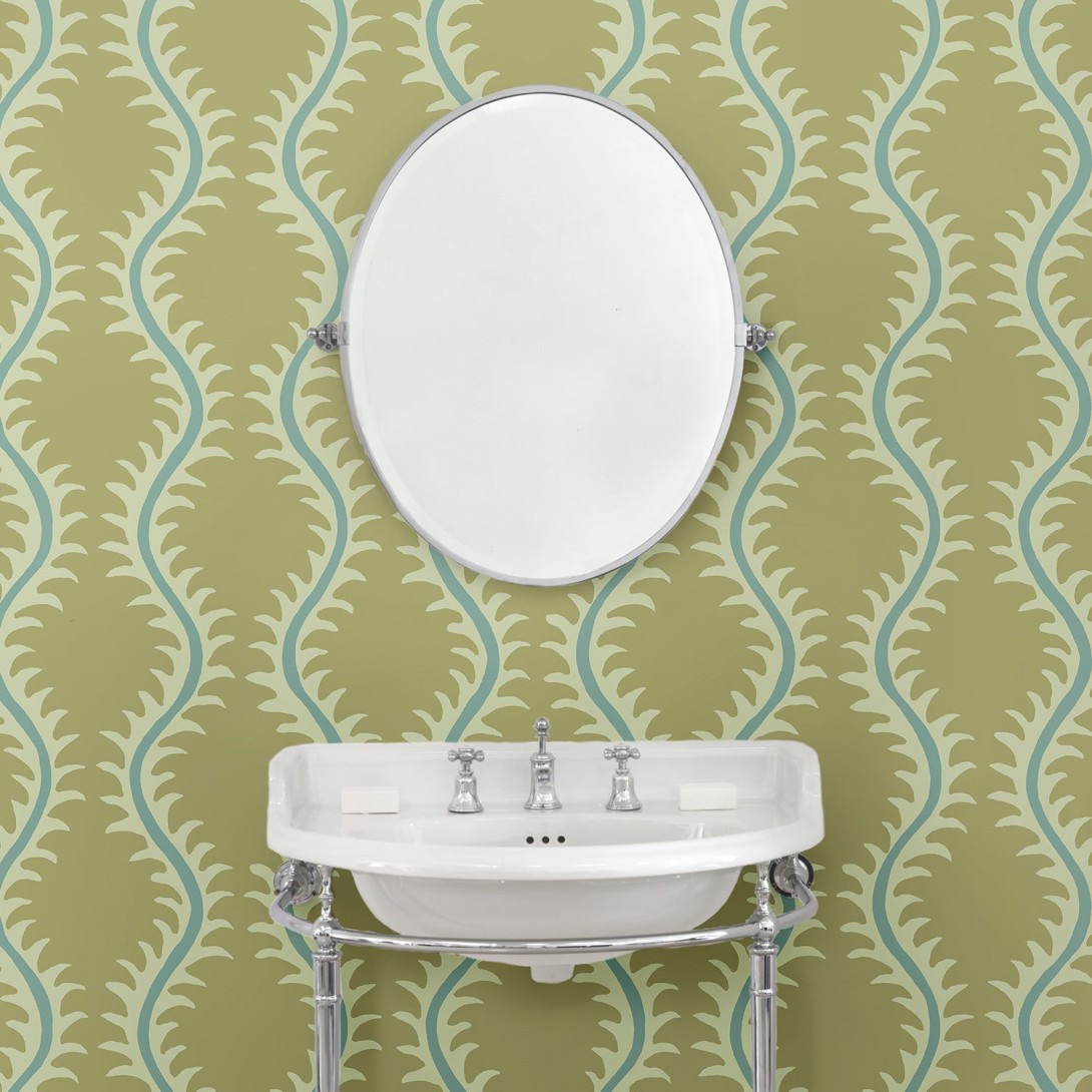 Linwood LW096/003 Helter Skelter Pistachio - tapeta w stylizowane paprocie