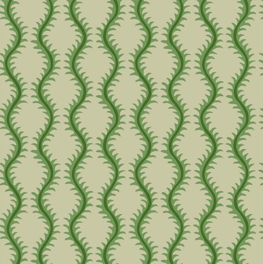 Linwood LW096/006 Helter Skelter Emerald - tapeta w stylizowane paprocie