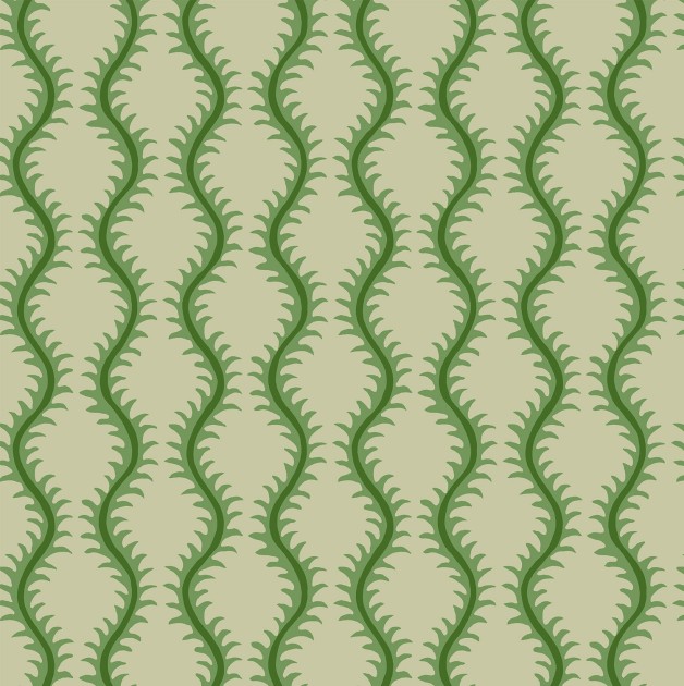 Linwood LW096/006 Helter Skelter Emerald - tapeta w stylizowane paprocie