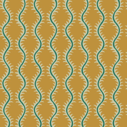 Linwood LW096/007 Helter Skelter Saffron - tapeta w stylizowane paprocie