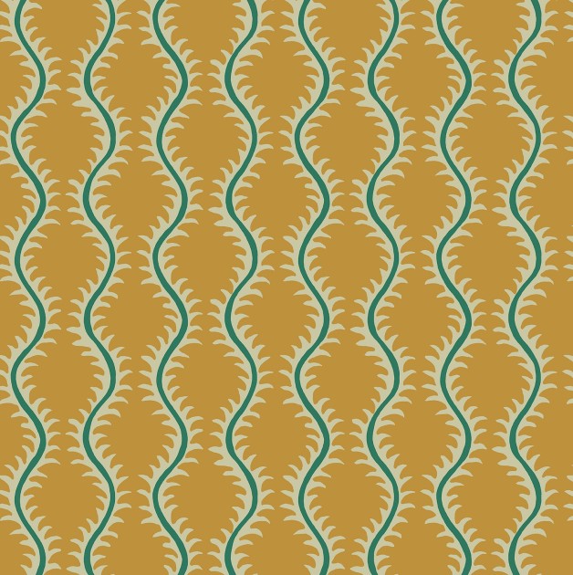 Linwood LW096/007 Helter Skelter Saffron - tapeta w stylizowane paprocie