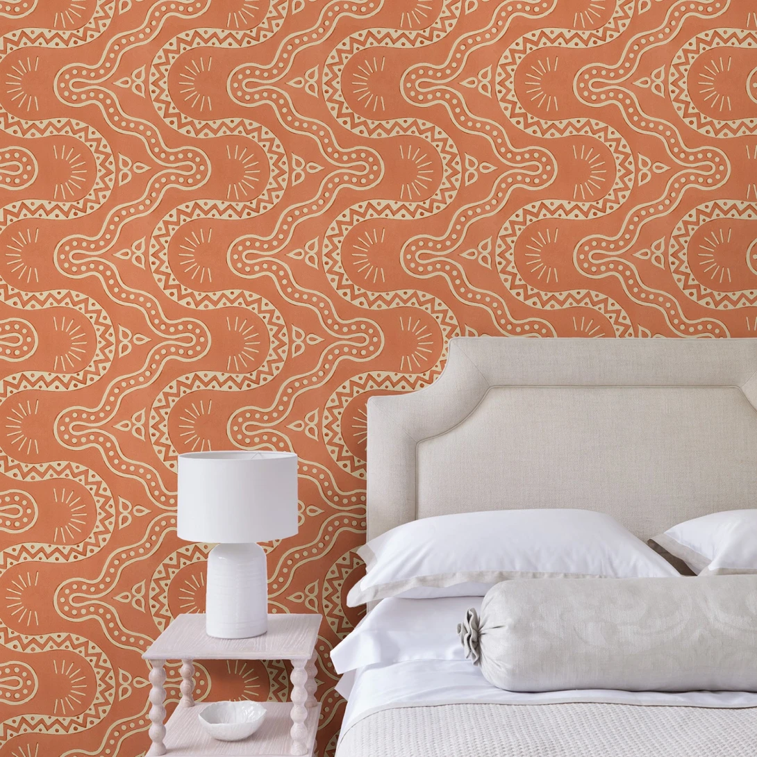 Linwood LW097/002 Pinball Papaya - tapeta w organiczne linie