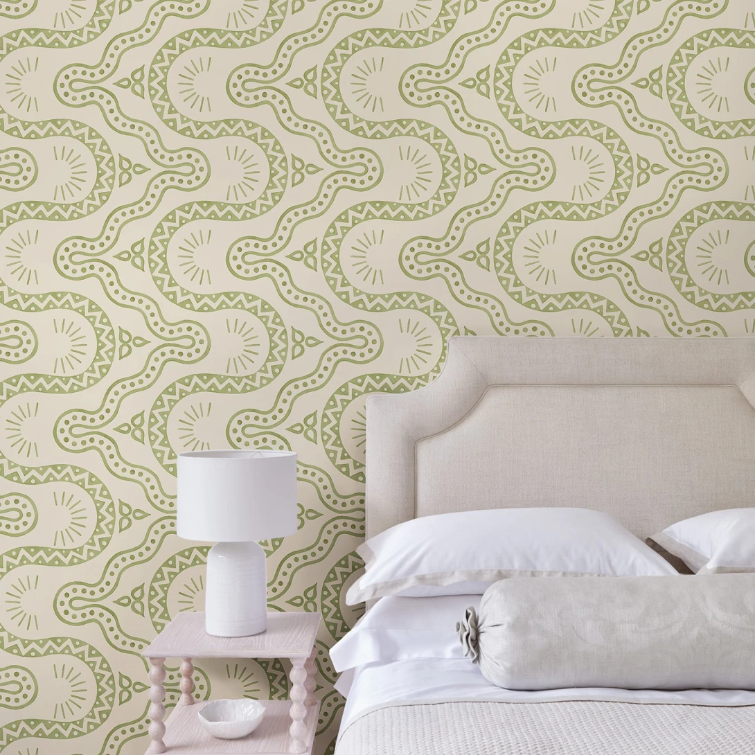 Linwood LW097/003 Pinball Green Tea - tapeta w organiczne linie