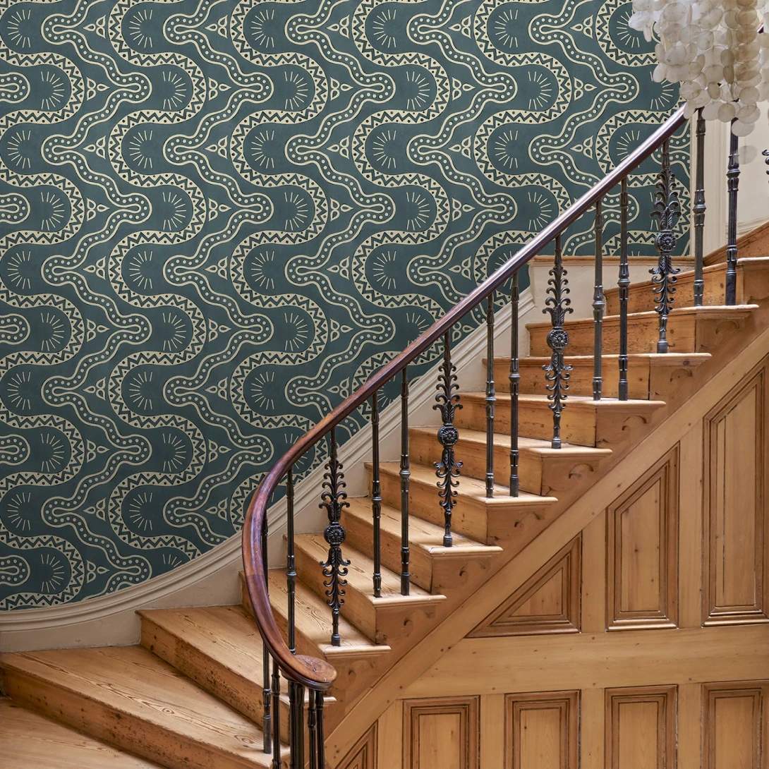 Linwood LW097/006 Pinball Indigo - tapeta w organiczne linie