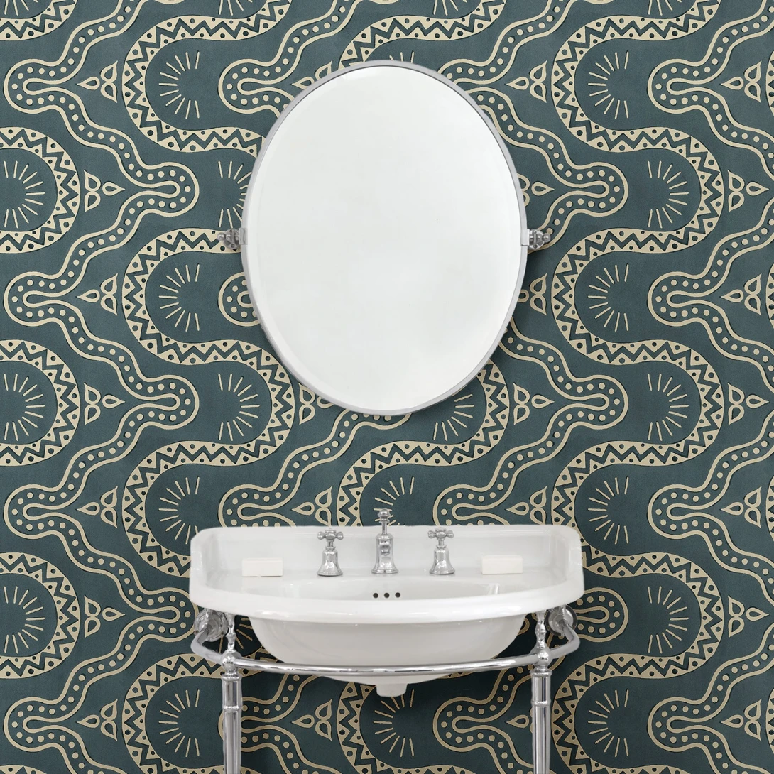 Linwood LW097/006 Pinball Indigo - tapeta w organiczne linie