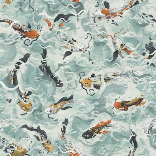 Rebel Walls R21025 Sam Wilde Atlantis Fish Ocean - mural w rybki koi