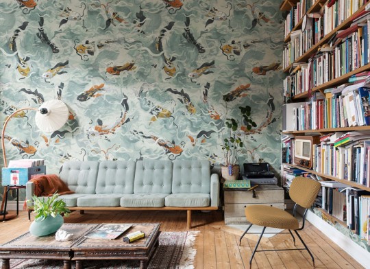 Rebel Walls R21025 Sam Wilde Atlantis Fish Ocean - mural w rybki koi