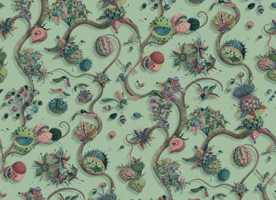 Rebel Walls R21033 Sam Wilde Eden Tree Green - mural w roślinny motyw