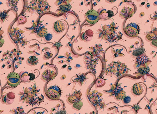 Rebel Walls R21034 Sam Wilde Eden Tree Pink - mural w roślinny motyw