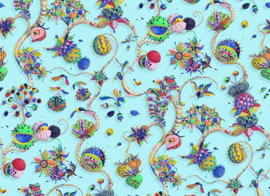 Rebel Walls R21035 Sam Wilde Eden Tree Mint - mural w roślinny motyw